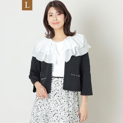 ＜TO BE CHIC L (Women/大きいサイズ)＞【Ｌ】パールニット　カーディガン