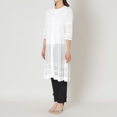 L】透かし編み ロングカーディガン | TO BE CHIC L (Women/大きい