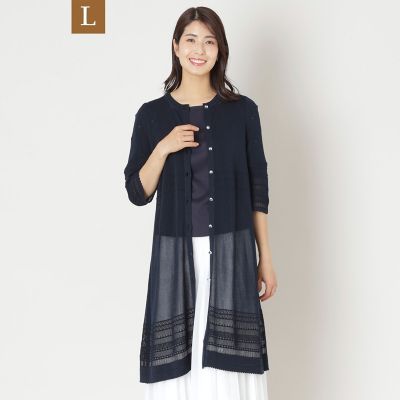 美品✨TO BE CHIC かぎ編みワンピース　カーディガン　大きいサイズ46 カギ編みロングカーディガン[品番：PA000016048]｜coca（コカ