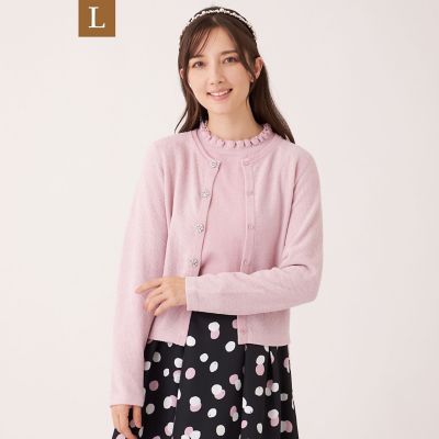 ＜TO BE CHIC L (Women/大きいサイズ)＞【Ｌ】レーヨンモール　カーディガン