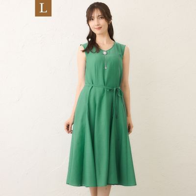 ＜TO BE CHIC L (Women/大きいサイズ)＞【Ｌ】ボイルワッシャー　ノースリーブドレス