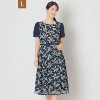 ＜TO BE CHIC L (Women/大きいサイズ)＞【Ｌ】ミモザチュールフィット＆フレア　ドレス