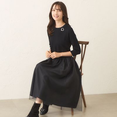 L】ニットコンビ チュールワンピース | TO BE CHIC L (Women/大きい