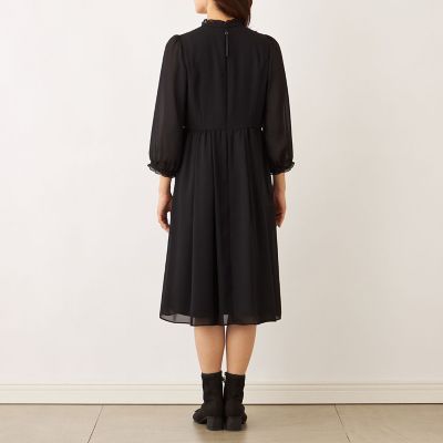 L】ブラックジョーゼット ワンピース | TO BE CHIC L (Women/大きい