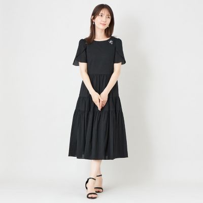 L】【冨張 愛さん着用】ウェーブローン エアリーティアードドレス