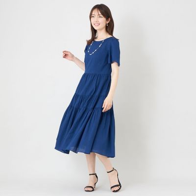 L】【冨張 愛さん着用】ウェーブローン エアリーティアードドレス