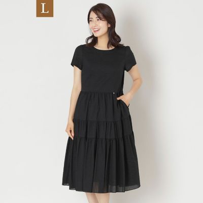 ＜TO BE CHIC L (Women/大きいサイズ)＞【Ｌ】ウェーブローン　ランダムティアードワンピース