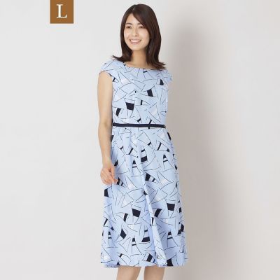 ＜TO BE CHIC L (Women/大きいサイズ)＞【Ｌ】セイルプリント　ワンピース