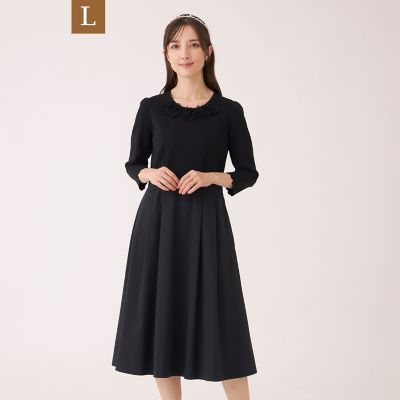 ＜TO BE CHIC L (Women/大きいサイズ)＞【Ｌ】チュールブレード　ニットワンピース