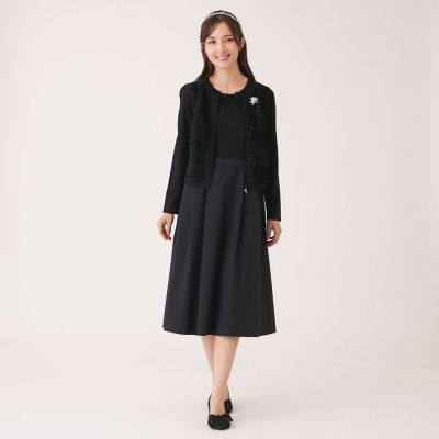 Ⅱサイズ　Ｍ　トゥービーシック　秋冬♪フリルが上品♡ニットチュニックワンピース 切替えニットワンピース | ワンピース/チュニック通販のDHC