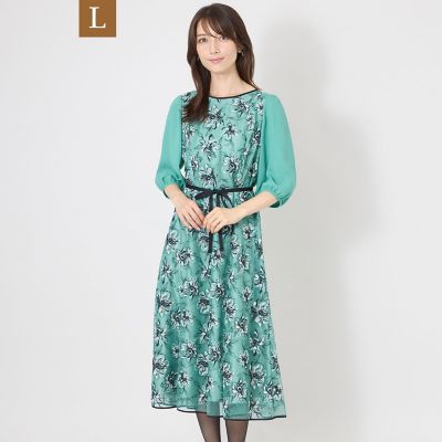 キーネックフレアスリーブワンピース【BOURGE】 | Leilian plus