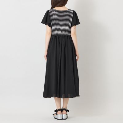 L】【冨張 愛さん着用】ボーダーカットソーコンビ ワンピース | TO BE