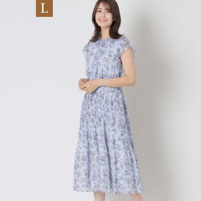 L】フラワーリボンプリント ギャザードレス | TO BE CHIC L (Women