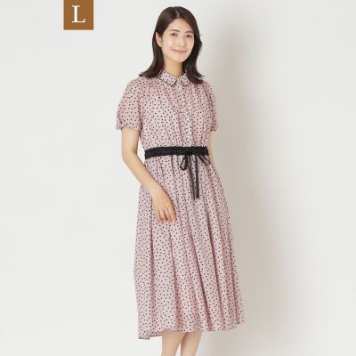 ＜TO BE CHIC L (Women/大きいサイズ)＞【Ｌ】ランダムドット　ドレス