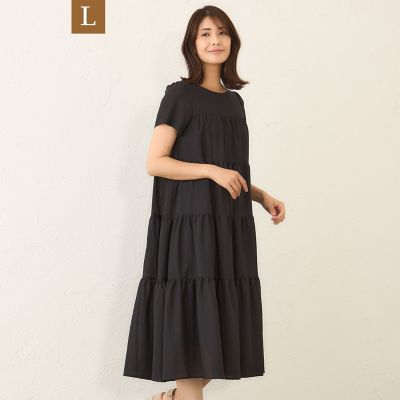 ＜TO BE CHIC L (Women/大きいサイズ)＞【ＷＥＢ限定】【Ｌ】ボイルワッシャーティアード　ドレス