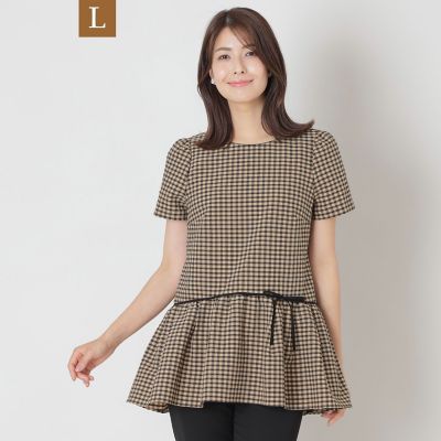 L】ギンガムチェック チュニック | TO BE CHIC L (Women/大きいサイズ