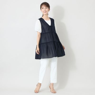 L】シアーギャザーフォルム ジレ | TO BE CHIC L (Women/大きいサイズ