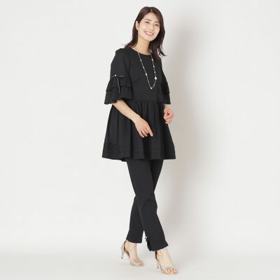 L】ウェーブローン スリーブフリルチュニック | TO BE CHIC L (Women