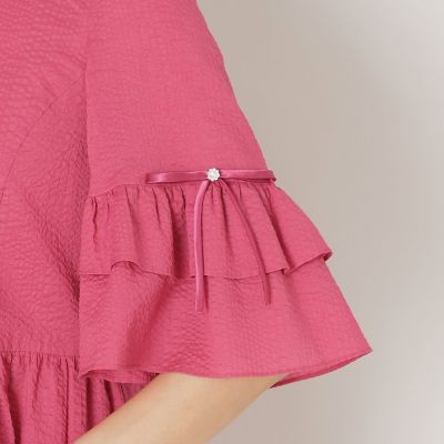 L】ウェーブローン スリーブフリルチュニック | TO BE CHIC L (Women