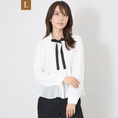 L】バックサテンアムンゼン プリーツブラウス | TO BE CHIC L (Women