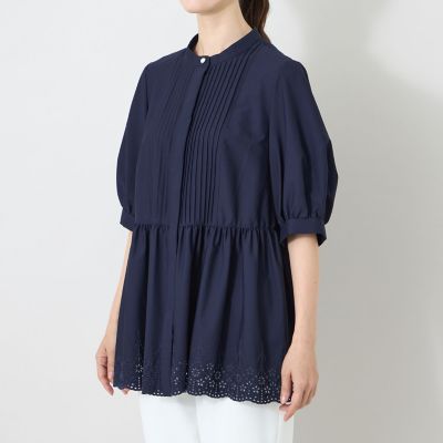 L】エンブロイダリーヘム チュニックブラウス | TO BE CHIC L (Women