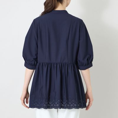 L】エンブロイダリーヘム チュニックブラウス | TO BE CHIC L (Women