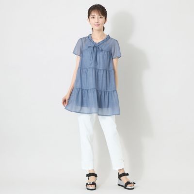 L】デニムブリーズティアード チュニック | TO BE CHIC L (Women