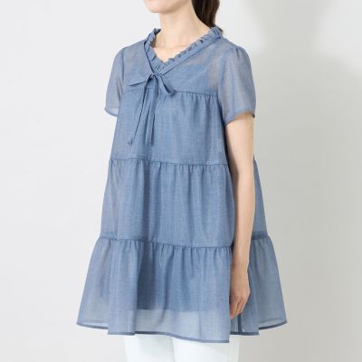 L】デニムブリーズティアード チュニック | TO BE CHIC L (Women