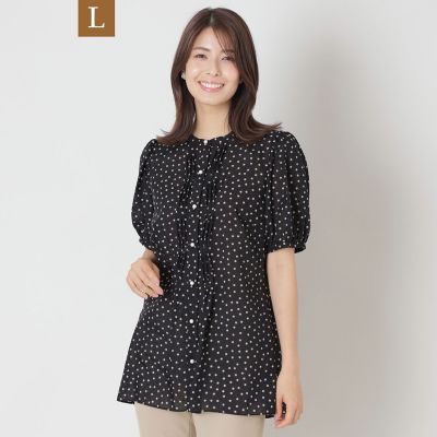 L】ランダムドット ピンタックブラウス | TO BE CHIC L (Women/大きい