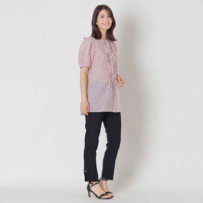 L】ランダムドット ピンタックブラウス | TO BE CHIC L (Women/大きい