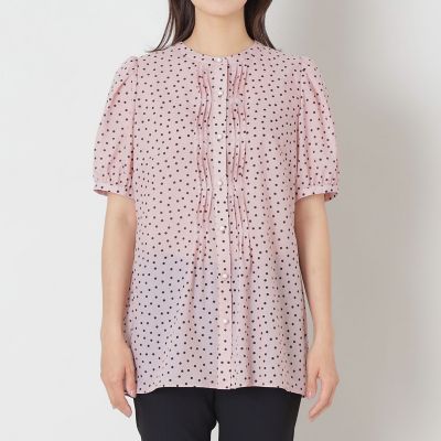 L】ランダムドット ピンタックブラウス | TO BE CHIC L (Women/大きい