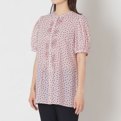 L】ランダムドット ピンタックブラウス | TO BE CHIC L (Women/大きい