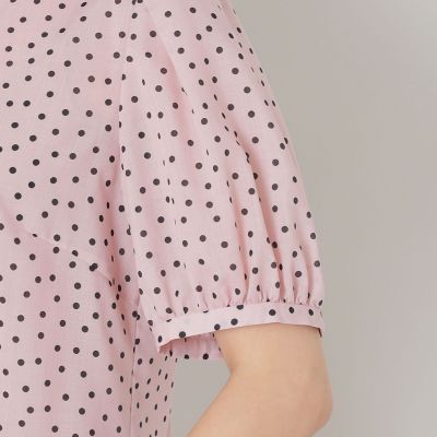 L】ランダムドット ピンタックブラウス | TO BE CHIC L (Women/大きい