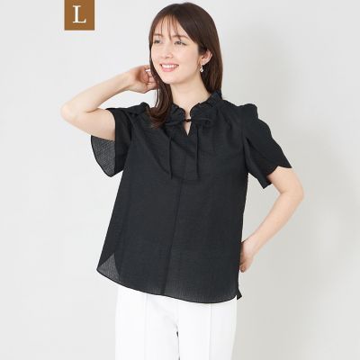 L】ウェーブローン フリルブラウス | TO BE CHIC L (Women/大きい