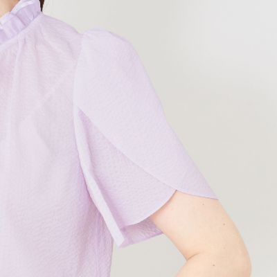 L】ウェーブローン フリルブラウス | TO BE CHIC L (Women/大きい