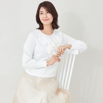 美品✨トゥービーシック現行　ダンボールラッフルスリーブ フリル　ノーカラーコート ラッフルフリル トップス ダンボールニット 大人可愛い【lstp304-706