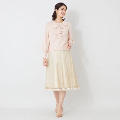 美品✨トゥービーシック現行　ダンボールラッフルスリーブ フリル　ノーカラーコート ラッフルフリル トップス ダンボールニット 大人可愛い【lstp304-706