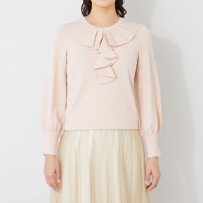 L】フロントラッフルフリル ニット | TO BE CHIC L (Women/大きい