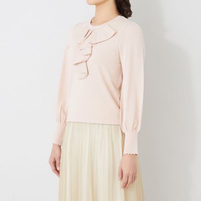 L】フロントラッフルフリル ニット | TO BE CHIC L (Women/大きい