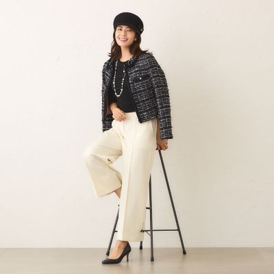 L】ビジュー＆リボン ニット | TO BE CHIC L (Women/大きいサイズ