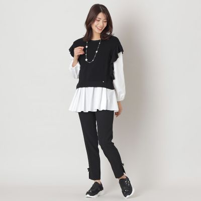 L】タイプライターブラウスレイヤー ニット | TO BE CHIC L (Women