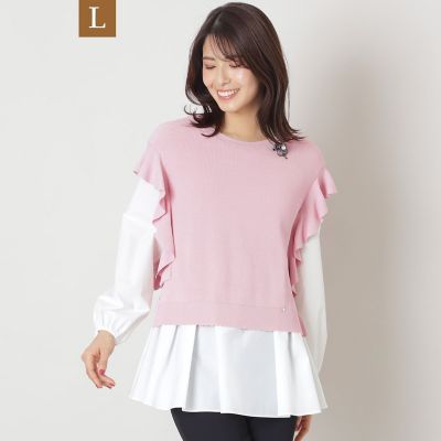 L】タイプライターブラウスレイヤー ニット | TO BE CHIC L (Women