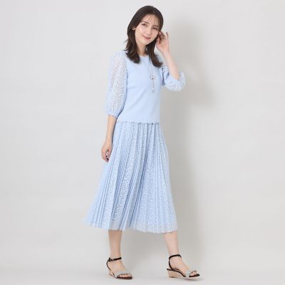 L】ジャカードレースコンビ ニットプルオーバー | TO BE CHIC L