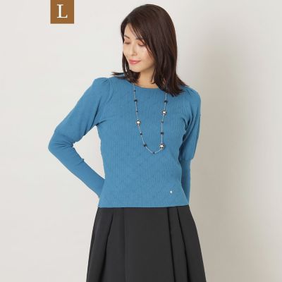 ＜TO BE CHIC L (Women/大きいサイズ)＞【Ｌ】レーヨンポリエステル　プルオーバーニット