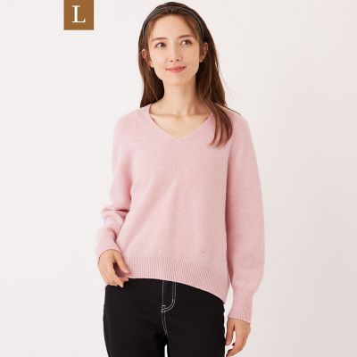 ＜TO BE CHIC L (Women/大きいサイズ)＞【Ｌ】クーマラム　ボリュームニット