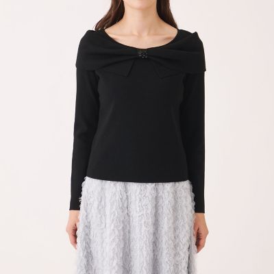 L】リボンオフタートル ニット | TO BE CHIC L (Women/大きいサイズ