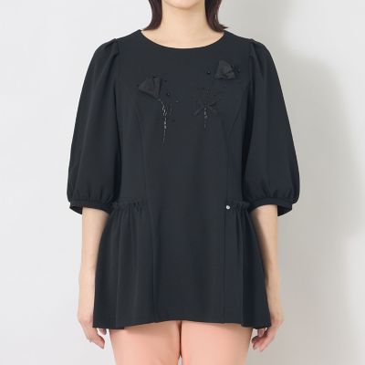 L】チューリップモチーフ ペプラムチュニック | TO BE CHIC L (Women