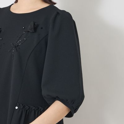 L】チューリップモチーフ ペプラムチュニック | TO BE CHIC L (Women