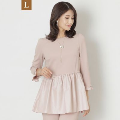 ＜TO BE CHIC L (Women/大きいサイズ)＞【Ｌ】マットストレッチダンボール　チュニック