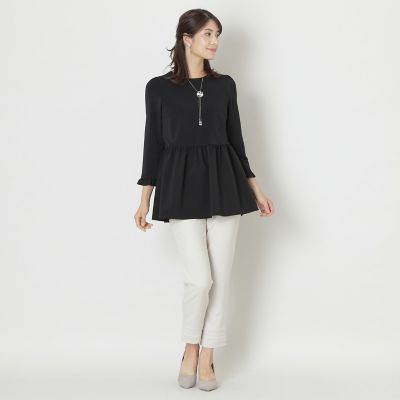 L】マットストレッチダンボール チュニック | TO BE CHIC L (Women